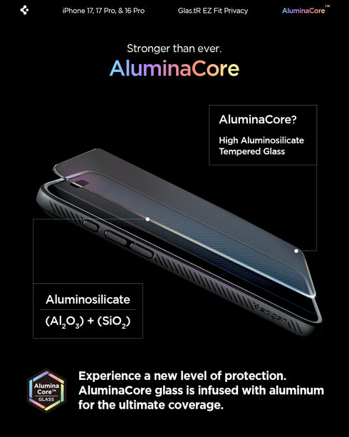 Spigen מגן מסך לאייפון 17 Pro / 17 – GLAS.tR EZ Fit | Privacy (סט של 2)